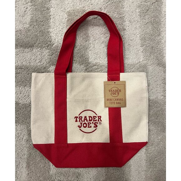 Trader Joe's Mini Tote Bag - Red - New with Tag - Picture 1 of 1